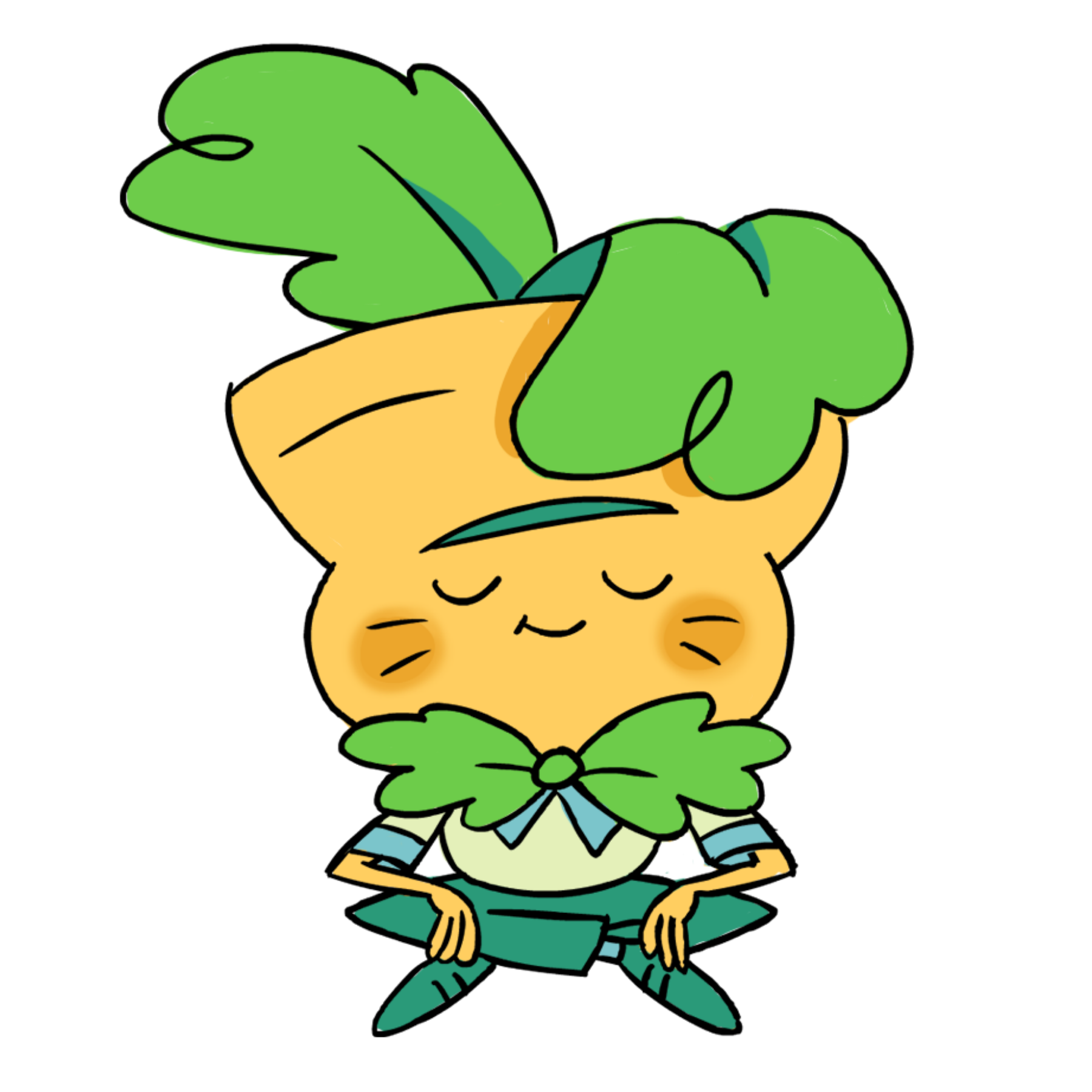 Zen Carrot cartoon character meditating